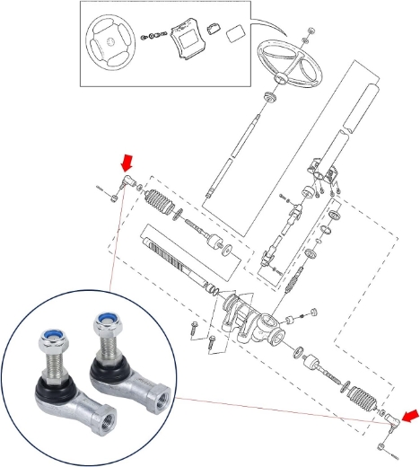 Picture of YAMAHA G22 & G29 OUTER TIE ROD END - EACH (2003-2016 - GAS/ELEC)