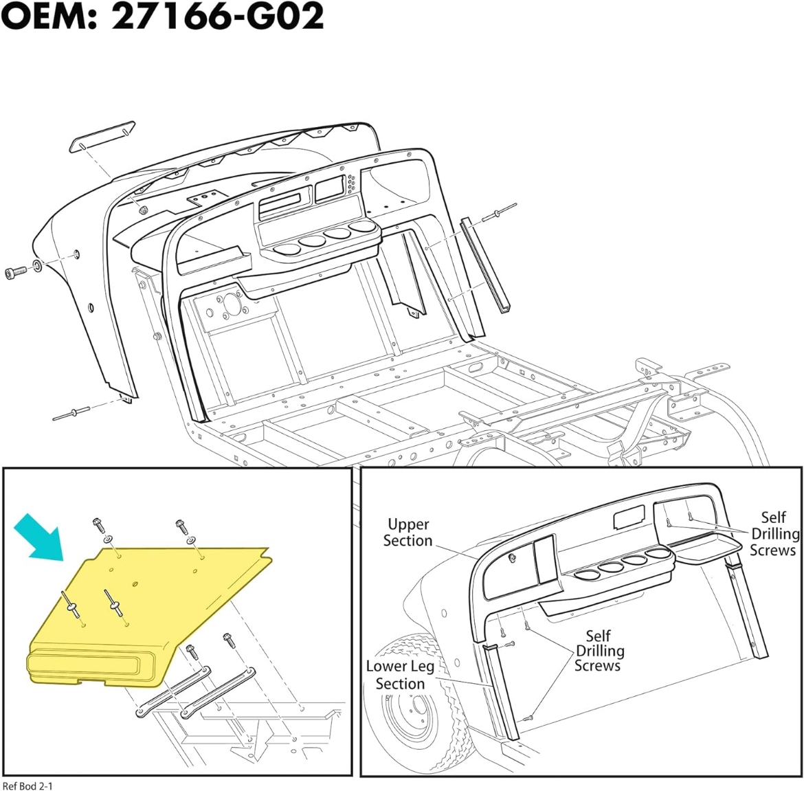 Picture of EZGO TXT FRONT PLASTIC SHIELD/BUMPER (1993-2013)