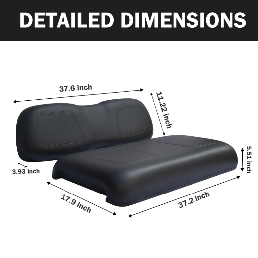 Picture of FRONT SEAT CUSHION SET CLUB CAR DS - BLACK