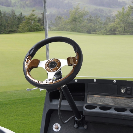 Picture of Golf Cart Steering Wheel - WOOD GRAIN