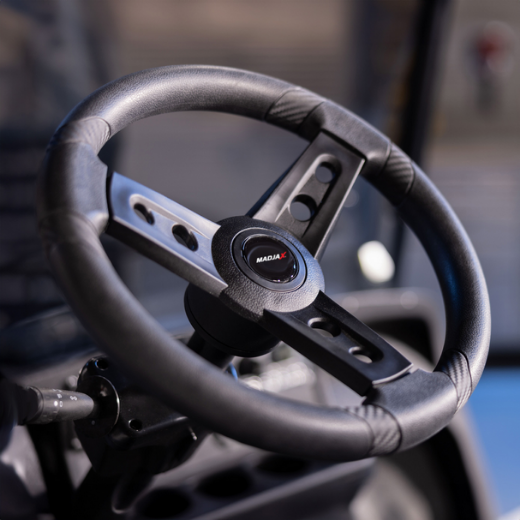 Picture of LIMITED EDITION COLLABORATION GUSSI ITALIA® x MADJAX LUGANA BLACK STEERING WHEEL FOR SELECT EZGO MODELS