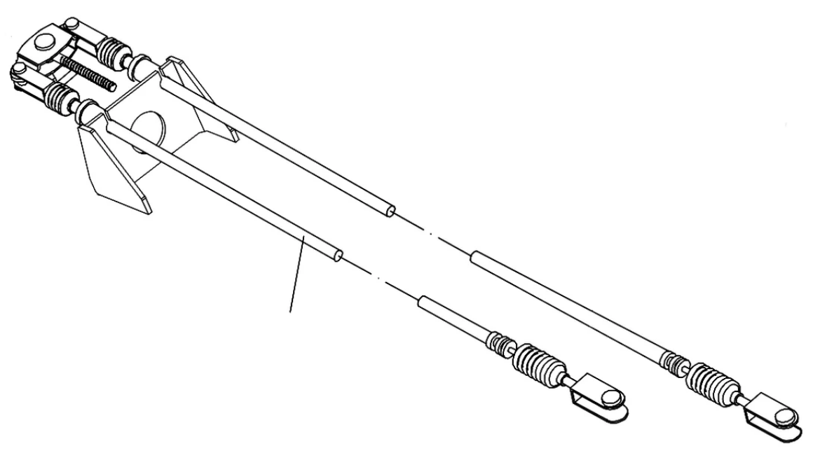 Picture of LVTONG A627 BRAKE PULL CABLE (A627.4/4+2)