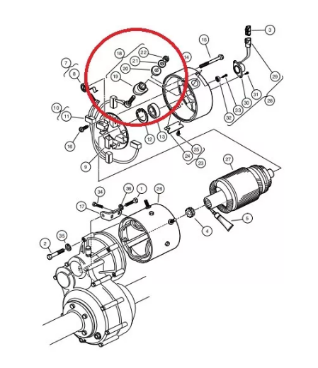 Picture of CLUB CAR PRECEDENT ADVANCED MOTOR HARDWARE KIT YEARS 2004-UP