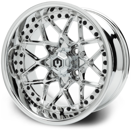 Picture of MODZ® MAG WHEEL Series K14 - Formula - OFF ROAD 23X10-14" FULL PVD CHROME WITH BLACK RIVETS (14x7")