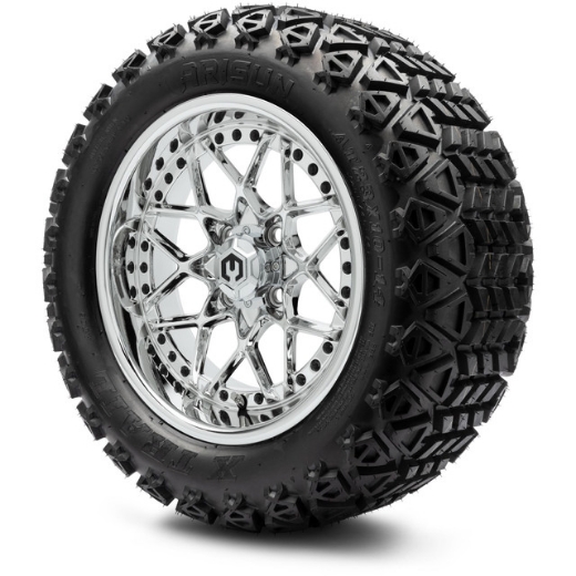 Picture of MODZ® MAG WHEEL Series K14 - Formula - OFF ROAD 23X10-14" FULL PVD CHROME WITH BLACK RIVETS (14x7")