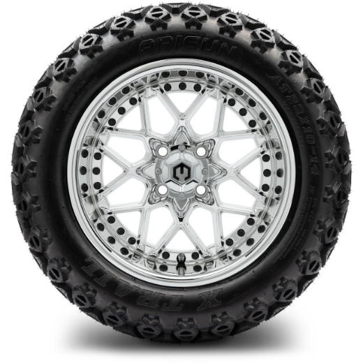 Picture of MODZ® MAG WHEEL Series K14 - Formula - OFF ROAD 23X10-14" FULL PVD CHROME WITH BLACK RIVETS (14x7")