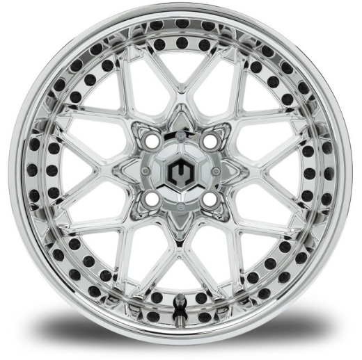 Picture of MODZ® MAG WHEEL Series K14 - Formula - OFF ROAD 23X10-14" FULL PVD CHROME WITH BLACK RIVETS (14x7")