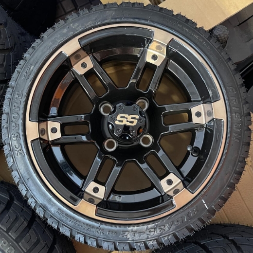 Picture of ARISUN MAG WHEEL Series 77 - Falcon 215/35-12" BLACK MACHINED FACE WITH BRONZE CLEAR COAT (12x7")