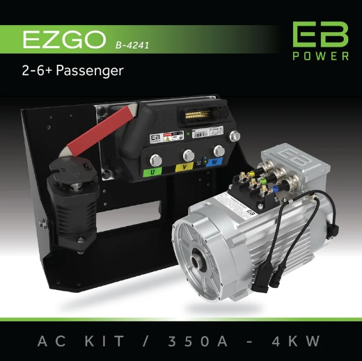Picture of ECO SYSTEM AC PERFORMANCE UPGRADE KIT SUIT EZGO TXT - 350A CONTROLLER + 4KW MOTOR. KIT INCLUDES: AC CONTROLLER, AC MOTOR, MOUNT PLATE, 400AMP SOLENOID, 3 POS SWITCH, TOW/RUN SWITCH, COMPLETE REPLACEMENT HARNESS, BATTERY & MOTOR CABLES.