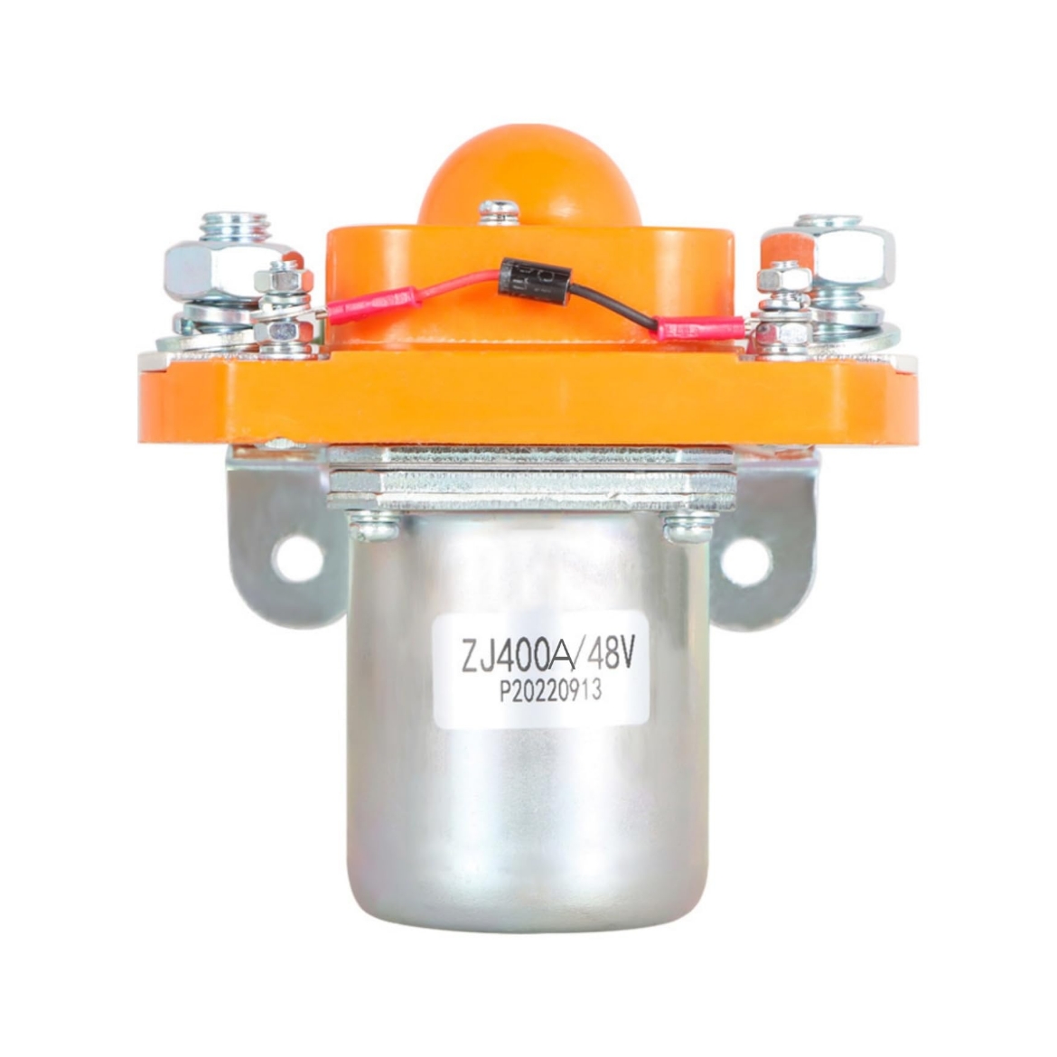 Picture of HEAVY DUTY 400AMP 48V SOLENOID SILVER WITH ORANGE TOP UNIVERSAL SOLENOID (400AMP CONTINUOUS)