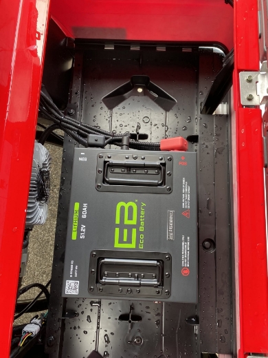 Picture of FLEET 2 Seater, 48v, 4kW aC Motor, LVTONG 48M-350A Controller, Maintenance Free 60Ah Eco Lithium  Battery , ECO On Board Charger, Split Windscreen, Multi Function Display (speedo, SOC,) , Safety Belts,  10"Steel Rim, 2x Keys, Rear Drum Brake with EM Brake, Multifunction Storage Boxes, Front Independent Suspension with Double Individual Swing Arm, Ergonomic Black Seats, Black Roof. Dual USB Port