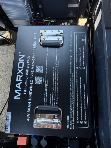 Picture of MARSHELL 2 Seater Fleet Golf Cart, Marxon 51.2V 80AH Lithium Battery, 5KW AC Motor, 450A Controller, 20A On Board Smart Charger, 18*8.5-8 Steel Rim, Rear Mechanical Drum Brake with EMB Park Brake, 4" LCD Gauge, USB + USB 'C' Port, 2x Sand Bottles, Club & Ball Washer, Cooler & Golf Bag Cover.