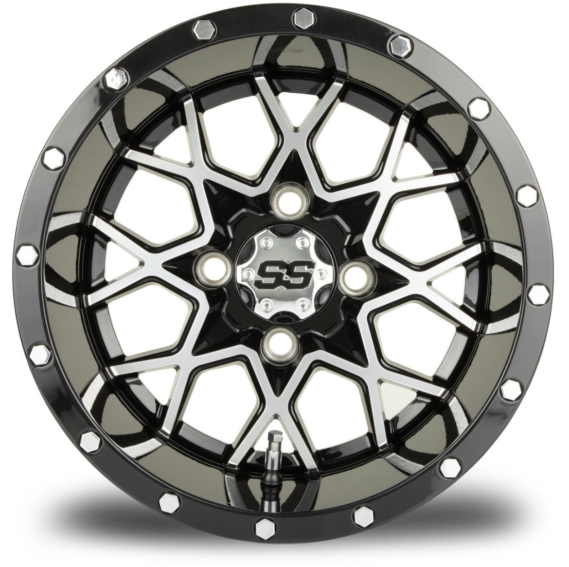 Picture of ARISUN MAG WHEEL SERIES 80 - MATRIX - BLACK WITH MACHINED FACE (12x7") FITTED WITH MODZ® 215/35-12" TYRE