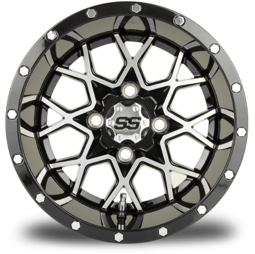 Picture of ARISUN MAG WHEEL SERIES 80 - MATRIX - BLACK WITH MACHINED FACE (12x7") FITTED WITH MODZ® 215/35-12" TYRE