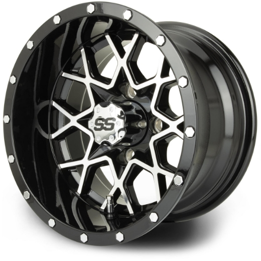 Picture of ARISUN MAG WHEEL SERIES 80 - MATRIX - BLACK WITH MACHINED FACE (12x7") FITTED WITH MODZ® 215/35-12" TYRE