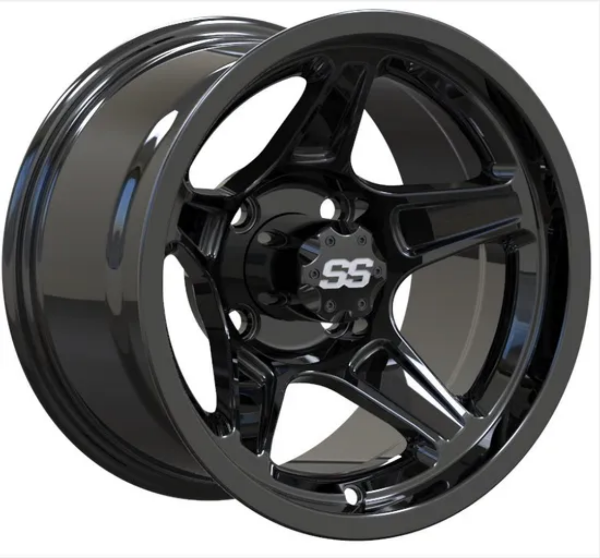 Picture of ARISUN MAG WHEEL SERIES 88 - RAM - FULL GLOSSY BLACK (12x7") FITTED WITH MODZ® 215/35-12" TYRE