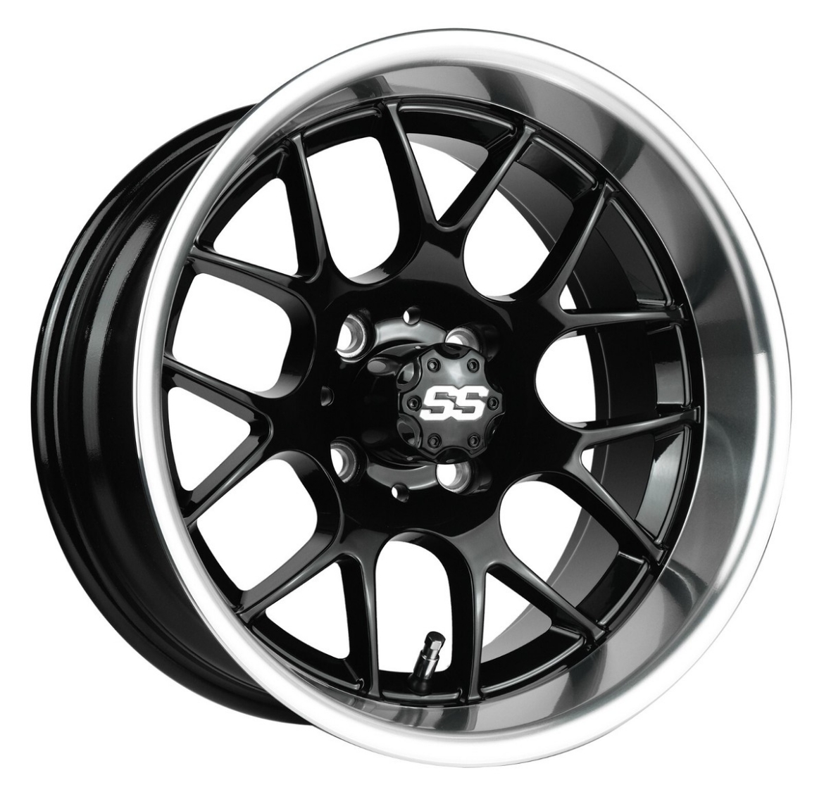 Picture of ARISUN MAG WHEEL SERIES 85 - ALPHA - GLOSSY BLACK WITH MACHINED LIP (12x7") FITTED WITH MODZ® 215/35-12" TYRE