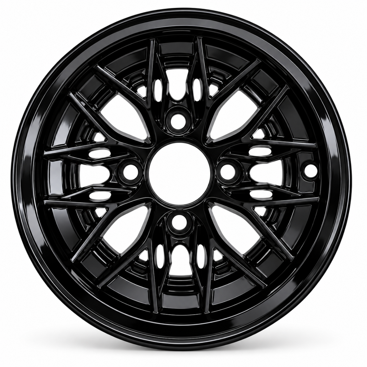 Picture of ARISUN MAG WHEEL S1 - GLOSSY BLACK WITH MACHINED FACE (12x7") FITTED WITH MODZ® 215/35-12" TYRE